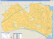 Alexandria County Wall Map Basic Style
