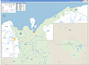 Alger County Wall Map Basic Style