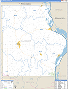 Allamakee County Wall Map Basic Style