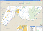 Allegany County Wall Map Basic Style