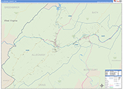 Alleghany County Wall Map Basic Style