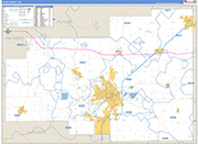 Allen County Wall Map Basic Style