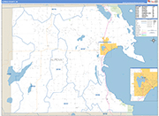 Alpena County Wall Map Basic Style