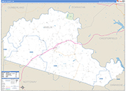 Amelia County Wall Map Basic Style