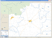 Amite County Wall Map Basic Style