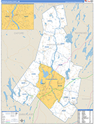Androscoggin Wall Map Basic Style
