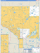 Anoka County Wall Map Basic Style