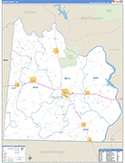 Anson County Wall Map Basic Style