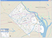 Arlington County Wall Map Basic Style