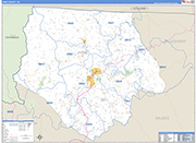 Ashe County Wall Map Basic Style