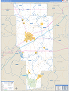 Ashland County Wall Map Basic Style