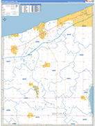 Ashtabula County Wall Map Basic Style