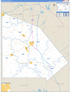 Atascosa County Wall Map Basic Style