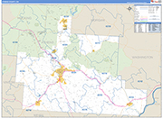 Athens County Wall Map Basic Style