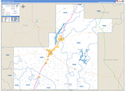 Atoka County Wall Map Basic Style