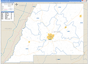 Attala County Wall Map Basic Style