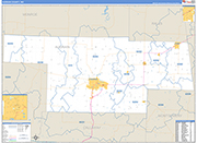Audrain County Wall Map Basic Style