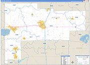 Auglaize County Wall Map Basic Style