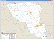 Austin County Wall Map Basic Style