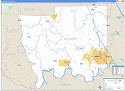 Autauga County Wall Map Basic Style