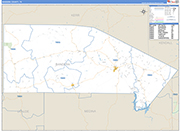 Bandera County Wall Map Basic Style