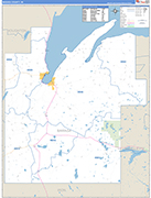 Baraga County Wall Map Basic Style