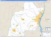 Barbour County Wall Map Basic Style