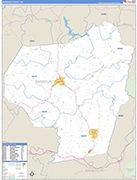 Barbour County Wall Map Basic Style