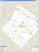 Bastrop County Wall Map Basic Style