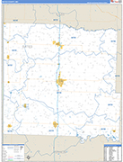 Bates County Wall Map Basic Style