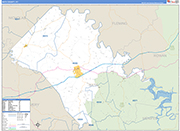 Bath County Wall Map Basic Style