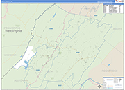 Bath County Wall Map Basic Style