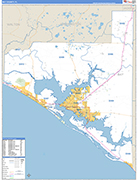 Bay County Wall Map Basic Style
