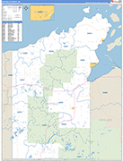 Bayfield County Wall Map Basic Style