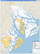 Beaufort County Wall Map Basic Style