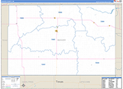 Beaver County Wall Map Basic Style