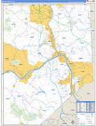 Beaver County Wall Map Basic Style