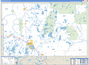 Becker County Wall Map Basic Style