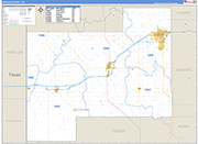 Beckham County Wall Map Basic Style