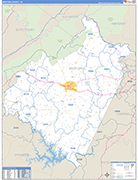 Bedford County Wall Map Basic Style