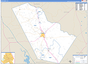 Bee County Wall Map Basic Style