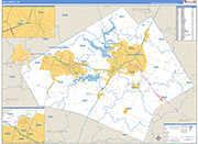 Bell County Wall Map Basic Style