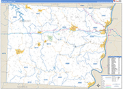 Belmont County Wall Map Basic Style