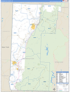 Bennington County Wall Map Basic Style