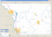 Benton County Wall Map Basic Style