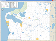 Benzie County Wall Map Basic Style