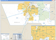 Bernalillo County Wall Map Basic Style