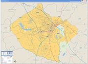 Bibb County Wall Map Basic Style