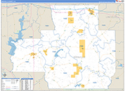 Bienville County Wall Map Basic Style