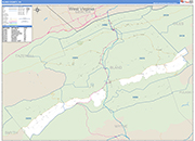 Bland County Wall Map Basic Style